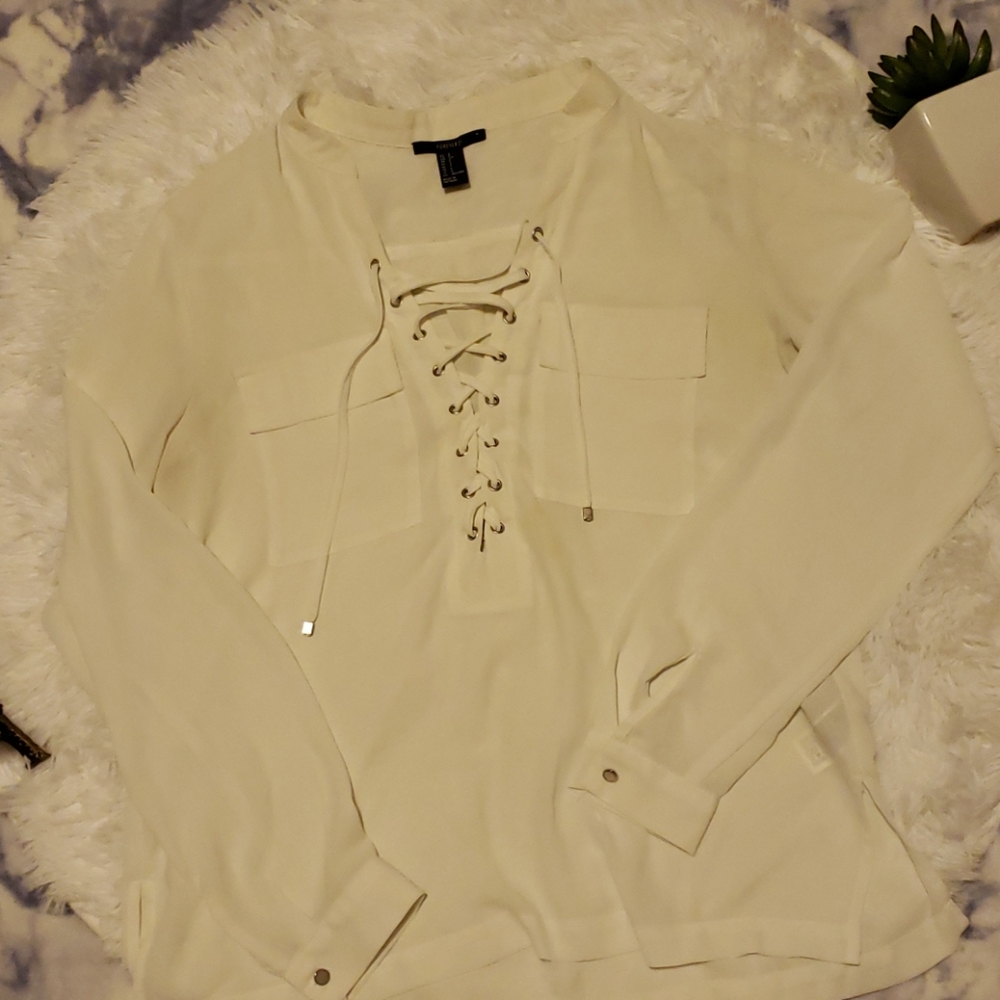 Sheer white blouse